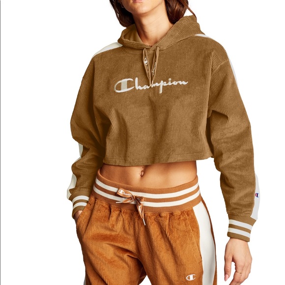 Champion Tops - Champion Corduroy Cropped Hoodie XXL